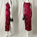 Vintage Floral Bodycon Maxi Slip Dress