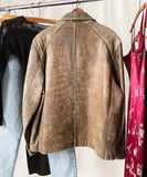 Vintage Distressed Tan Leather Jacket