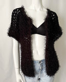 Vintage Fuzzy Knit Open Front Cardigan