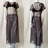Vintage Floral Sheer Maxi Dress