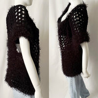 Vintage Fuzzy Knit Open Front Cardigan