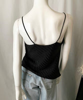 80s 90s Vintage Striped Satin Camisole Top