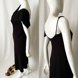 Vintage Cold Shoulder Midi Dress