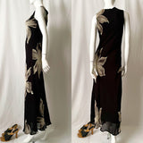 Y2K Vintage Rayon Floral Bias Maxi Dress