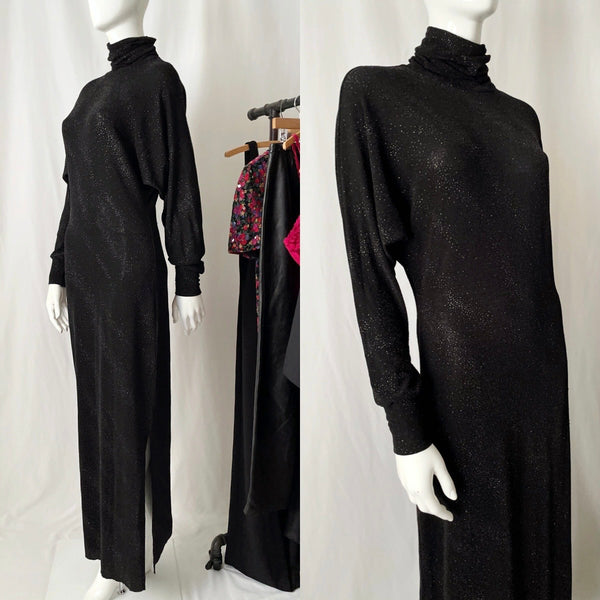 Vintage Shimmery Lurex Slinky Maxi Dress