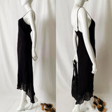 90s Y2K Vintage Asymmetrical Slip Midi Dress