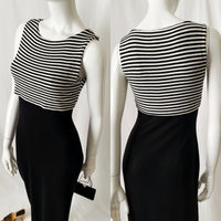 90s Vintage Striped Crop Top Maxi Dress