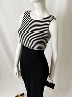 90s Vintage Striped Crop Top Maxi Dress