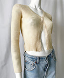 Vintage Open Front Long Sleeve Knit Top