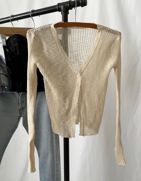 Vintage Open Front Long Sleeve Knit Top