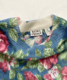 Vintage 90s Floral Silk Angora Slouchy Sweater Top