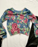 Vintage 90s Floral Silk Angora Slouchy Sweater Top