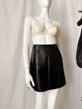 Vintage Black Leather Mini Skirt