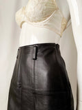 Vintage Black Leather Mini Skirt