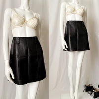 Vintage Black Leather Mini Skirt