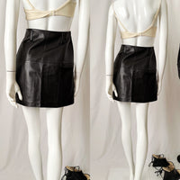 Vintage Black Leather Mini Skirt