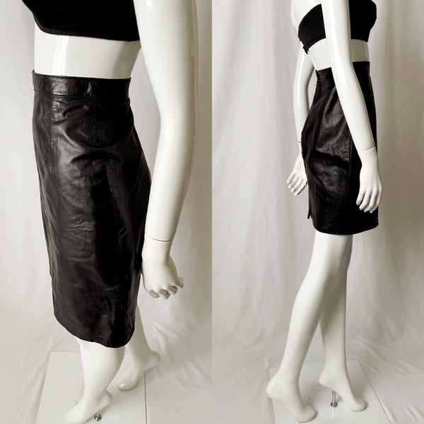Vintage 90s Leather Pencil Skirt