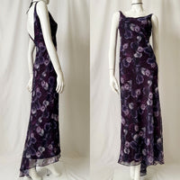 Vintage 90s Floral Maxi Dress With Train by Zum zum