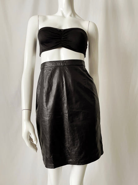 Vintage 90s Leather Pencil Skirt
