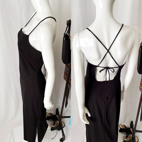 Vintage Y2K Strappy Low Open Back Slip Dress