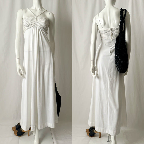 Vintage 70s Strappy Sequined Maxi Length Dress