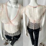 Vintage Y2K Fluttery Sleeve Sheer Top