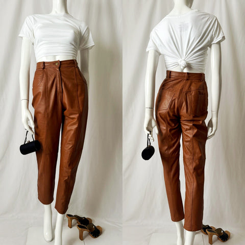 Vintage High Waisted Leather Pants