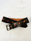 Vintage Tooled Floral Leather Belt