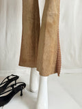 Vintage Y2K Suede Crochet Flared Split Leg Pants