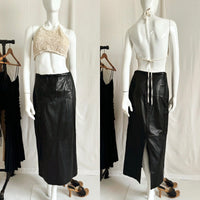 Vintage Sporty Maxi Leather Skirt