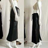 Vintage Sporty Maxi Leather Skirt