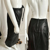 Vintage Sporty Maxi Leather Skirt