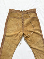 Vintage Y2K Suede Crochet Flared Split Leg Pants