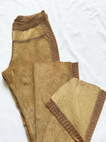 Vintage Y2K Suede Crochet Flared Split Leg Pants