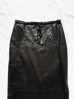 Vintage Sporty Maxi Leather Skirt