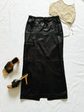 Vintage Sporty Maxi Leather Skirt