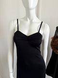 70s Vintage Black Slip Maxi Dress by Joy Stevens