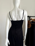 70s Vintage Black Slip Maxi Dress by Joy Stevens