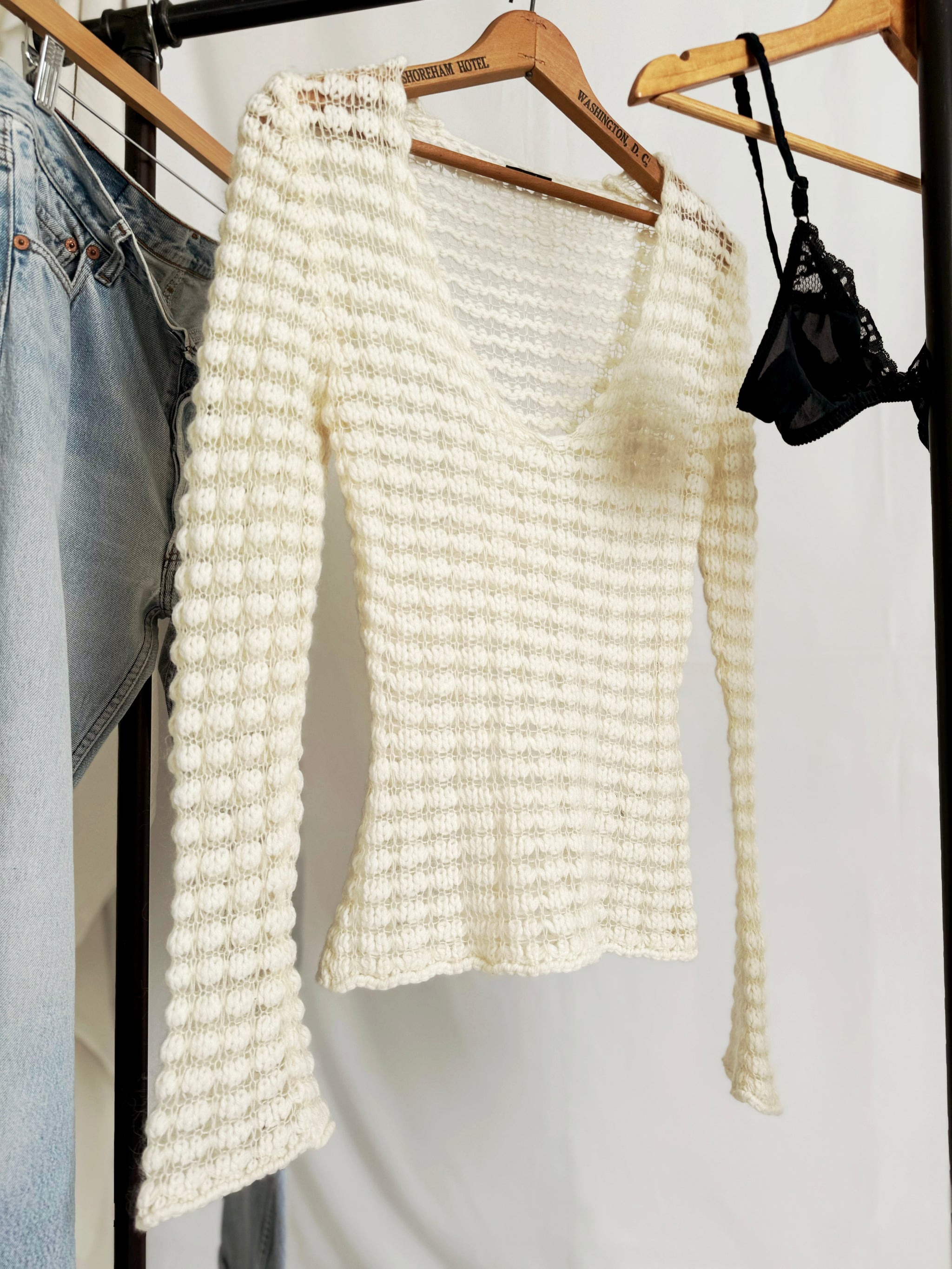 Vintage Y2K Chunky Knit Flared Sleeve Sweater – CGV SHOP