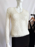 Vintage Sheer Sequined Fuzzy Long sleeve-