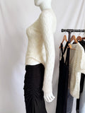 Vintage Sheer Sequined Fuzzy Long sleeve-