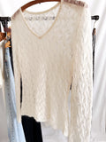 Vintage Sheer Sequined Fuzzy Long sleeve-