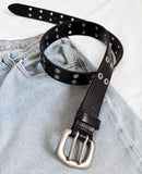 Vintage Studded Grommet Leather Belt