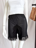 Vintage Black Lace Trim Slip Shorts-