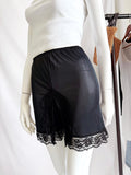 Vintage Black Lace Trim Slip Shorts-