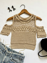 Load image into Gallery viewer, Vintage Y2K Cold Shoulder Crochet Knit Top
