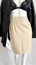 Load image into Gallery viewer, Vintage 90s Cream High waisted Leather Skirt
