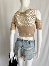 Load image into Gallery viewer, Vintage Y2K Cold Shoulder Crochet Knit Top
