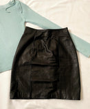 Vintage 90s Black Mini Leather Skirt