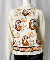 Vintage 70s Embroidered Knit Sweater